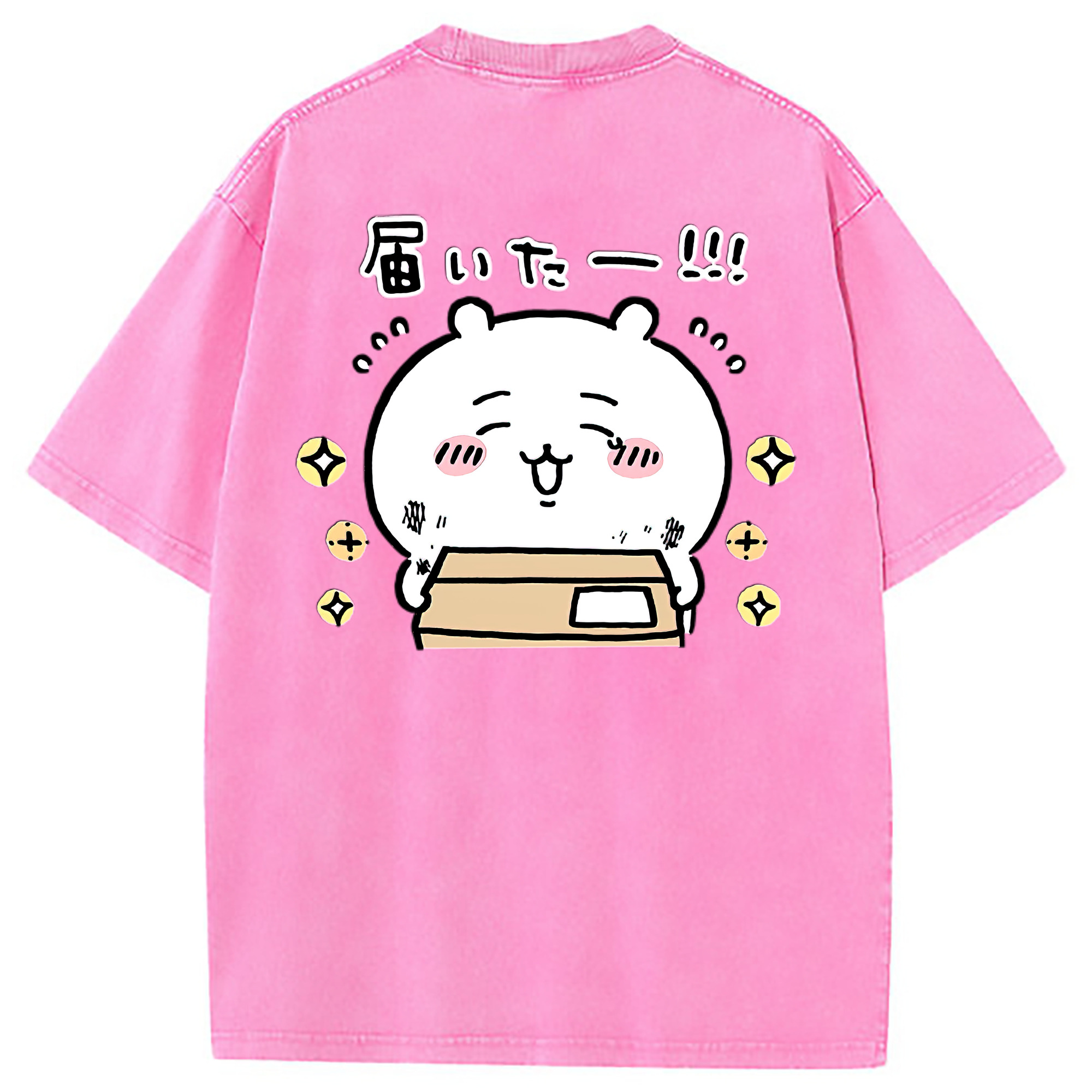 （画像用） ちいかわ ちいかわ Chii-kawa chiikawa 綿100% ヴィンテージ風 半袖Tシャツ（背面プリント）